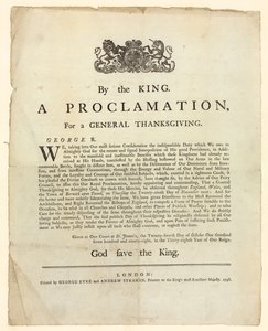 一般的な感謝祭の宣言、1798 作： English School