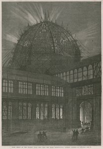 国際展示棟の進展;西のドームの夜の効果 作： English School