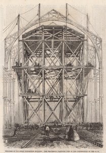 国際展示棟の進展;身廊の建設に使用された移動プラットフォーム 作： English School