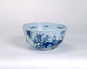 パンチボウル、おそらくブリスリントン製、1675-1700年頃（錫釉陶器） 作： English School