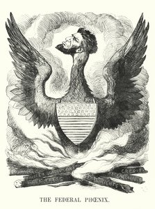 パンチ・カートゥーンThe Federal Phoenix - 1864年のアメリカ大統領選挙でのエイブラハム・リンカーンの再選（エングレーヴィング 作： English School