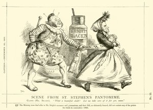 ジョン・ブライトに関するパンチの漫画。Scene From St Stephen