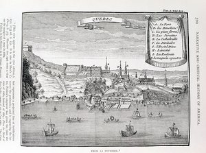 ケベック州、ラポテリー（1663-1736）後、1886年の「アメリカの物語と批評の歴史」第4巻の図 作： English School