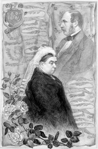 ビクトリア女王ゴールデンジュビリー、1887（bw彫刻） 作： English School