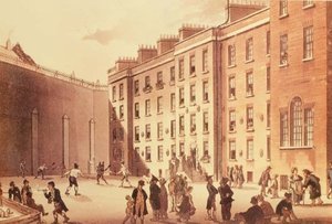 フリート刑務所のラケット、「London Life」のイラスト、パブ。1809年（リトグラフ）。 作： English School