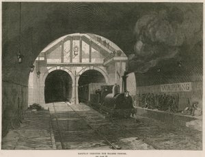 テムズ川トンネルを通る鉄道 作： English School
