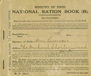 ウィリアム・ピアソンのための配給書、Chorleywood、ハートフォードシャー、1919（印刷） 作： English School