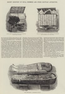 王家のミイラをはじめとするエジプトの古代遺物の最近の発見（エングレービング 作： English School