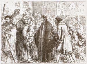ニュールンベルクでのジョン・ハスのレセプション、ジェームス・エイトケン・ワイリー（1808-1890）によるパブのプロテスタンティズムの歴史からのイラスト。 1878