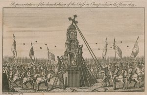 1643年の格安サイドでの十字架の解体の表現 作： English School