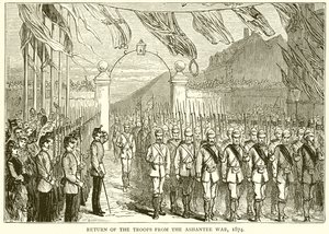 1874年のアシャンティー戦争からの軍の帰還