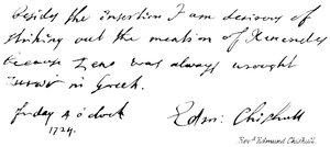 Revd Edmund Chishull 作： English School