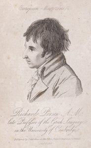 リチャード・ポーソン（英国の学者、ケンブリッジ大学トリニティ・カレッジのギリシャ語教授）（彫刻 作： English School