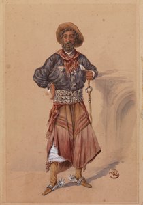 ロバート・ボンティン・カニンガム・グラハム、1890年頃（紙にトイレ） 作： English School