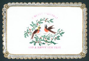 帽子をかぶったロビン、クリスマスカード 作： English School