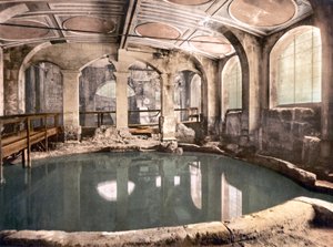 ローマ浴場、浴室（手彩色写真） 作： English School
