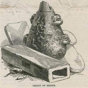 ロンドンのローワーテムズストリートでローマの別荘が発見されました：遺物のグループ 作： English School