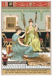 ヴィラのローマの女性、年賀状 作： English School