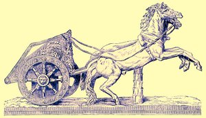 ローマンレーシングチャリオット、エドワードオリエによるキャッセルズイラストユニバーサルヒストリカルのイラスト、1890年発行（デジタル拡張画像）