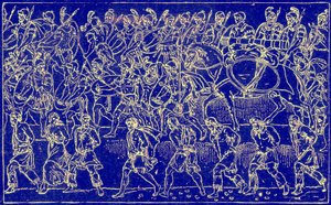 ローマの兵士と野蛮人の捕虜、世界の挿絵の歴史からの挿絵、1880年頃出版（デジタル強化画像） 作： English School