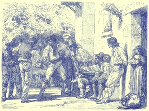 モーラで演奏するローマ人、HWベイツによって編集されたIllustrated Travelsのイラスト、c.1880を発行（デジタル処理された画像）