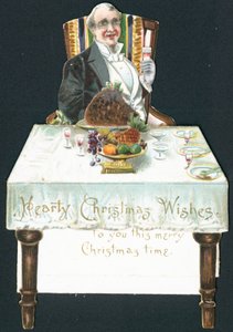 テーブル、クリスマスカードで腐った男 作： English School