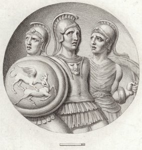3人のローマ兵を描いたラウンデル