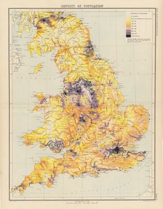 ロイヤル アトラス、1900 年頃: 人口密度 (カラー リソ) 作： English School