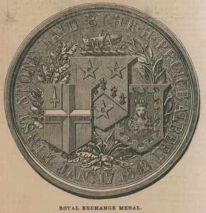 ロイヤルエクスチェンジメダル、1844年のロイヤルエクスチェンジの開設を記念して打たれた 作： English School