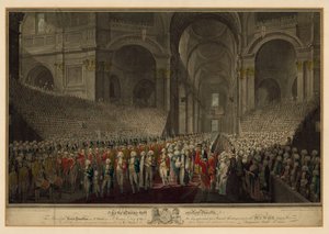 1789年、セントジョージズデーのセントポール大聖堂の王室行列 作： English School