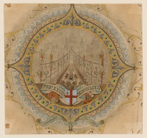 1872年2月27日、女王陛下の王室行列がロンドンのセントポール大聖堂を訪問 作： English School