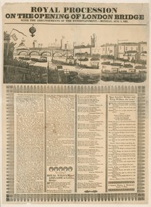 1831年8月1日、ロンドン橋の開通に伴う王室行列 作： English School
