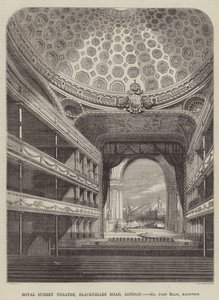 ロンドン、ブラックフライアーズ通りのロイヤル・サリー・シアター、ジョン・エリス氏（建築家）（彫刻 作： English School