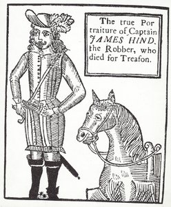 王党派のハイウェイマン、ジェームズ・ハインド（版画 作： English School