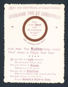輪ゴム、クリスマスカード 作： English School