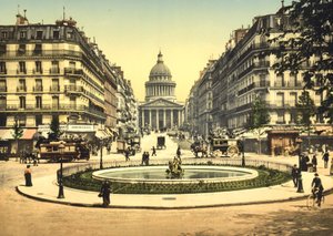 Rue Soufflot、Paris（ハンドカラー写真） 作： English School