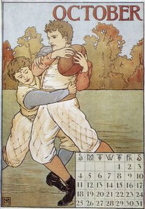ラグビーマン - 英語のカレンダー、V.1895 作： English School
