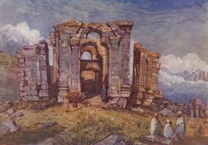 Martand Sun Temple、カシミールの遺跡（カラーリソ） 作： English School