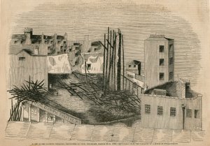 1849年3月29日、火事で破壊されたオリンピック劇場の遺跡 作： English School
