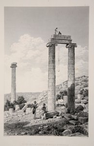 アポロ ブランチダイエ神殿の遺跡、パブ。 1863年のリトグラフ。 作： English School