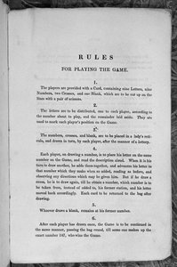 星条旗バナーまたは米国への移民のゲームをプレイするためのルール、c.1840