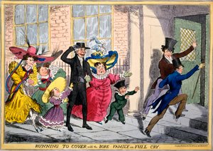 フルクライでボアファミリーと一緒に走り回る、c.1830（手描きの彫刻） 作： English School