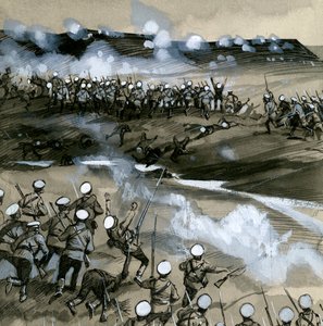 プレヴナへの攻撃で虐殺されているロシアの兵士 作： English School