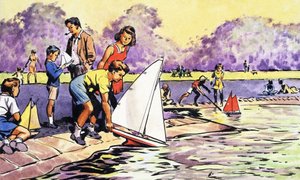 ケンジントンガーデンズのラウンドポンドのセーリングボート 作： English School