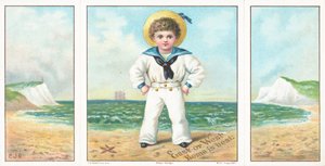 ビーチ、クリスマスカードのセーラーボーイ。 作： English School