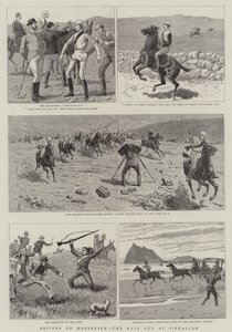 馬に乗った水兵たち、ジブラルタルでのネイビーカップ（エングレービング 作： English School