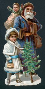 子供たちとサンタクロース、クリスマスカード 作： English School