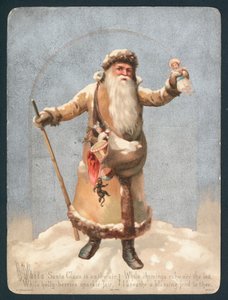 雲の中のサンタ、クリスマスカード 作： English School