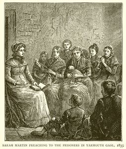 ヤーマス刑務所での囚人への説教、サラマーティン、1835年 作： English School