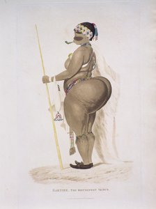サートジー、ホッテントットヴィーナス、1810年（手描きの彫刻） 作： English School